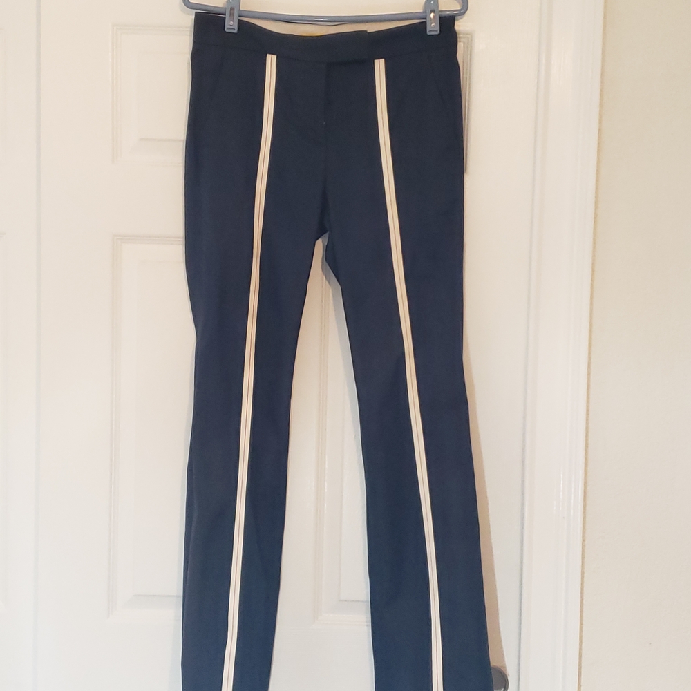 Stylish Black Pants with Cream Stripes